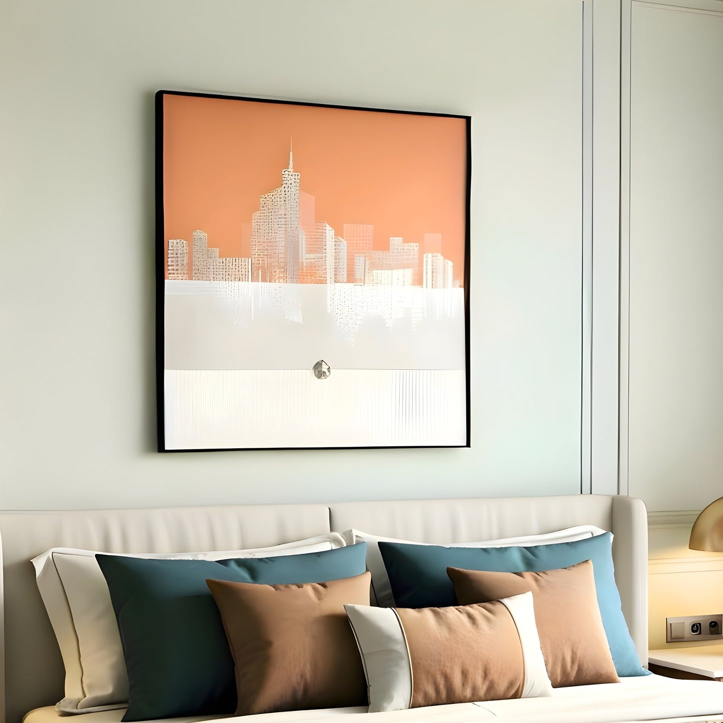 Skyline - New York Cityscape inspired Leather Wall Art ~ 3 ft x 3 ft