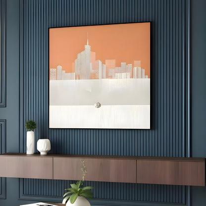 Skyline - New York Cityscape inspired Leather Wall Art ~ 3 ft x 3 ft