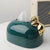 Joviality of a Playful Soul Ceramic Tissue Box (Green & Gold)