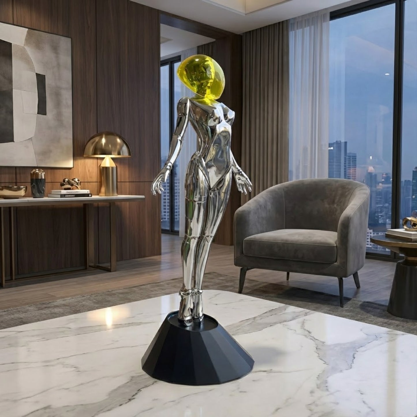 The Awakened - Futuristic Human Figurine ~ 2 ft Tall