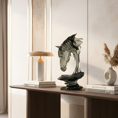 Phantom - Black Horse Showpiece ~ 1.5 feet Tall