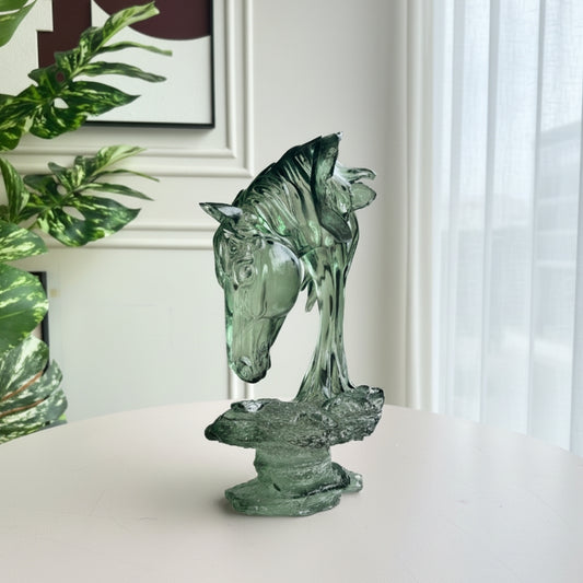 Phantom - Green Horse Showpiece ~ 1.5 feet Tall