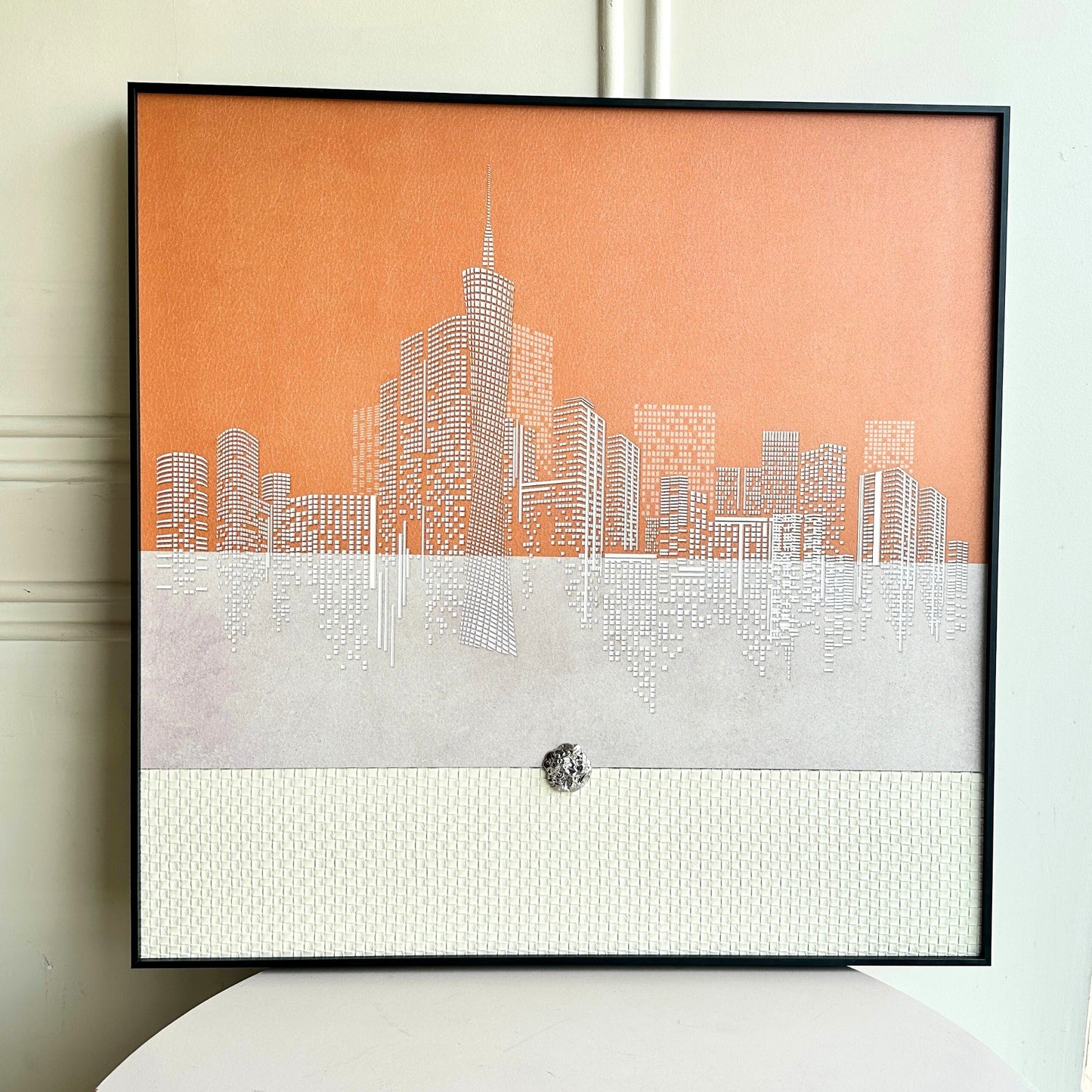 Skyline - New York Cityscape inspired Leather Wall Art ~ 3 ft x 3 ft