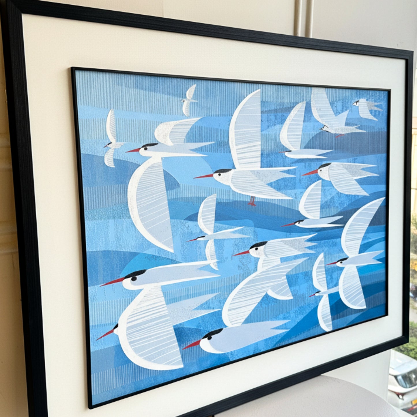 Passage – Birds inspired Leather Wall Art ~ 4 ft x 3 ft