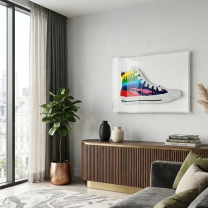 Kicks – Sneakers inspired Mixed Media Art with Acrylic Frame ~ 2 ft x 1.5 ft