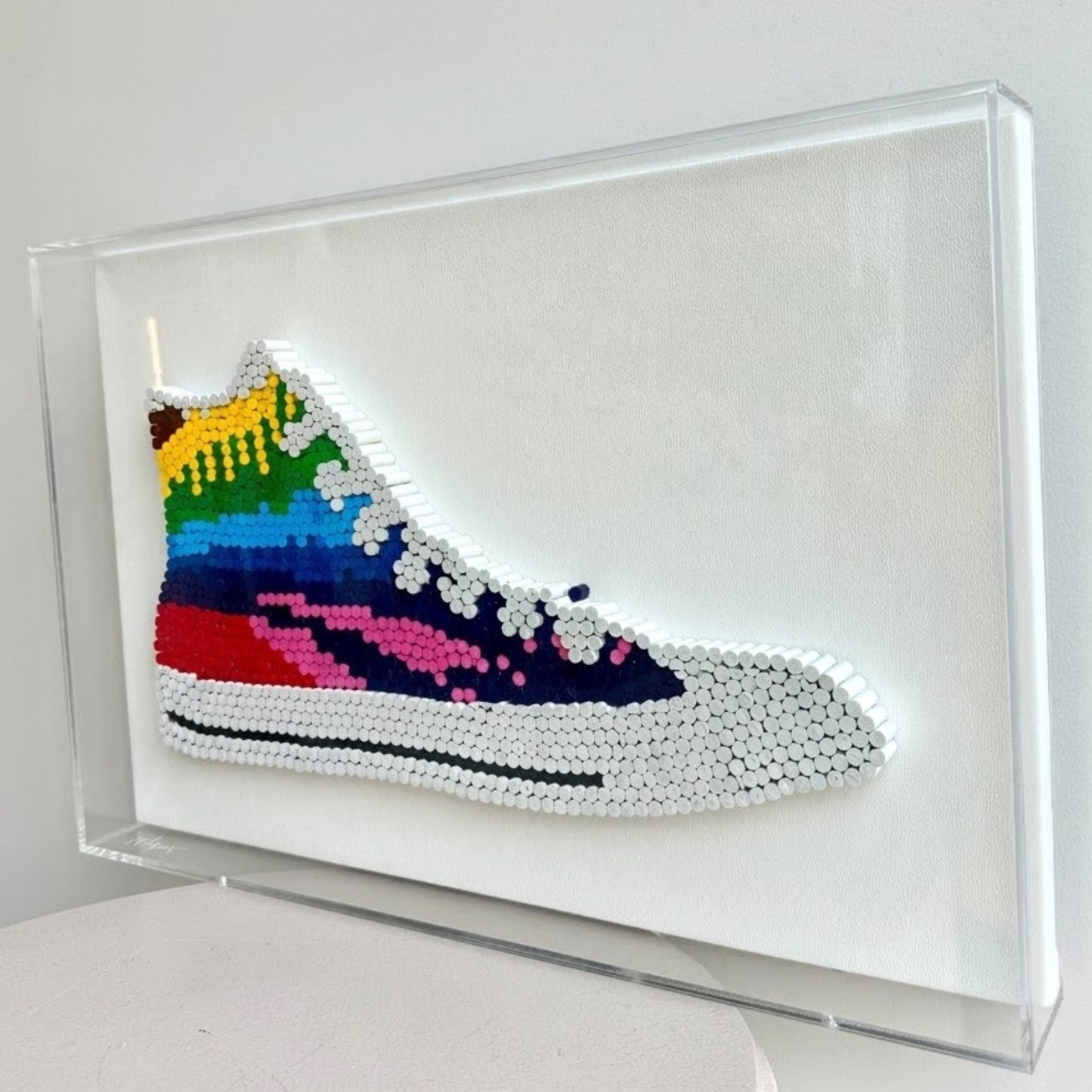 Kicks – Sneakers inspired Mixed Media Art with Acrylic Frame ~ 2 ft x 1.5 ft