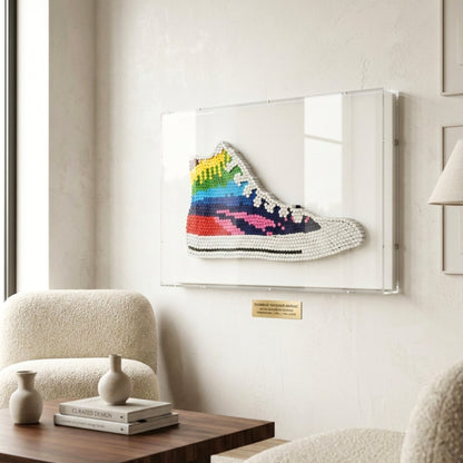 Kicks – Sneakers inspired Mixed Media Art with Acrylic Frame ~ 2 ft x 1.5 ft