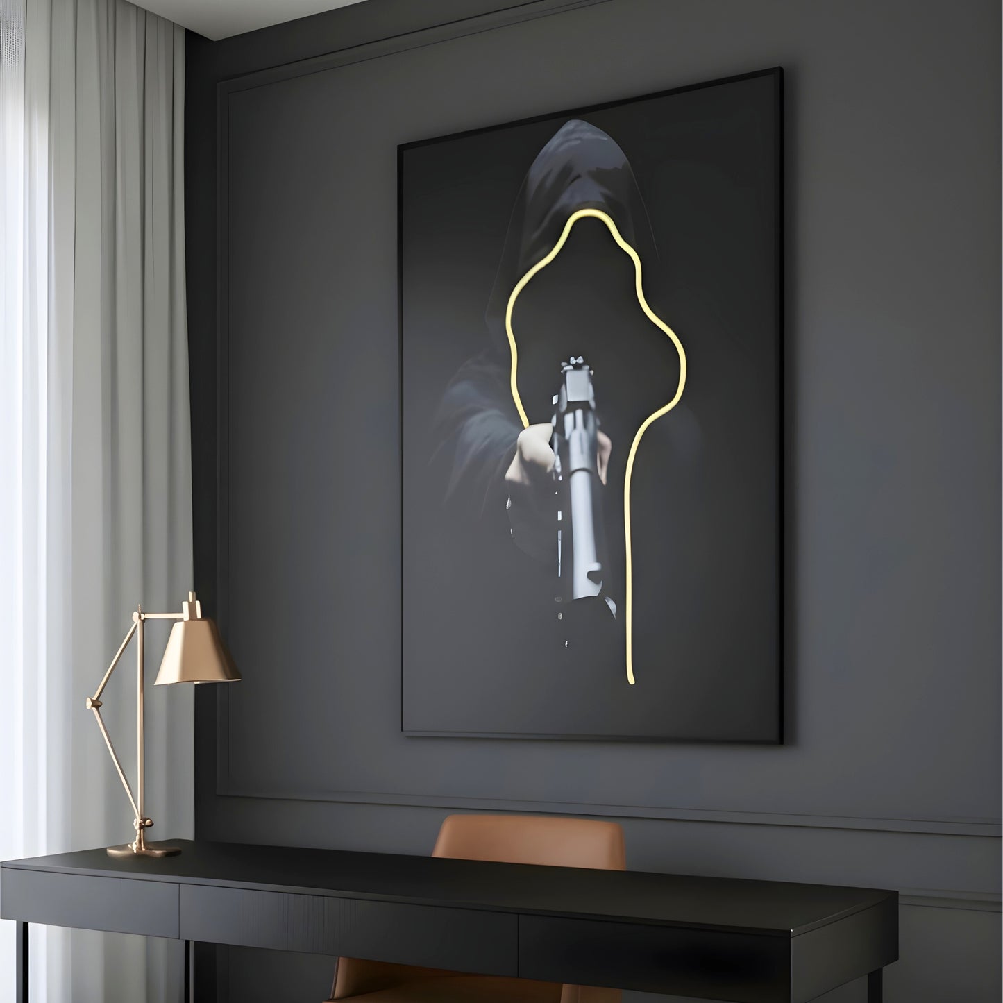 Outlaw - LED Canvas Wall Art ~ 3 ft x 4 ft