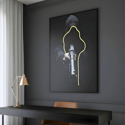 Outlaw - LED Canvas Wall Art ~ 3 ft x 4 ft