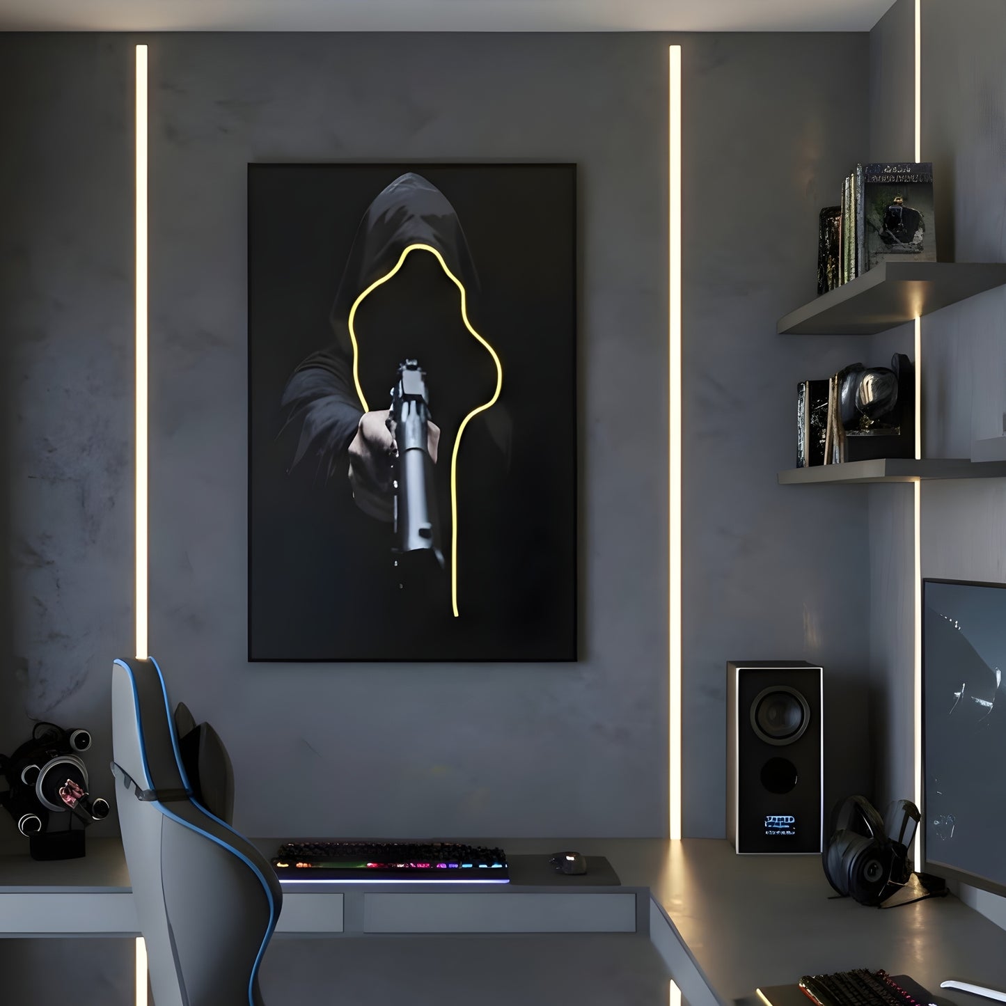 Outlaw - LED Canvas Wall Art ~ 3 ft x 4 ft