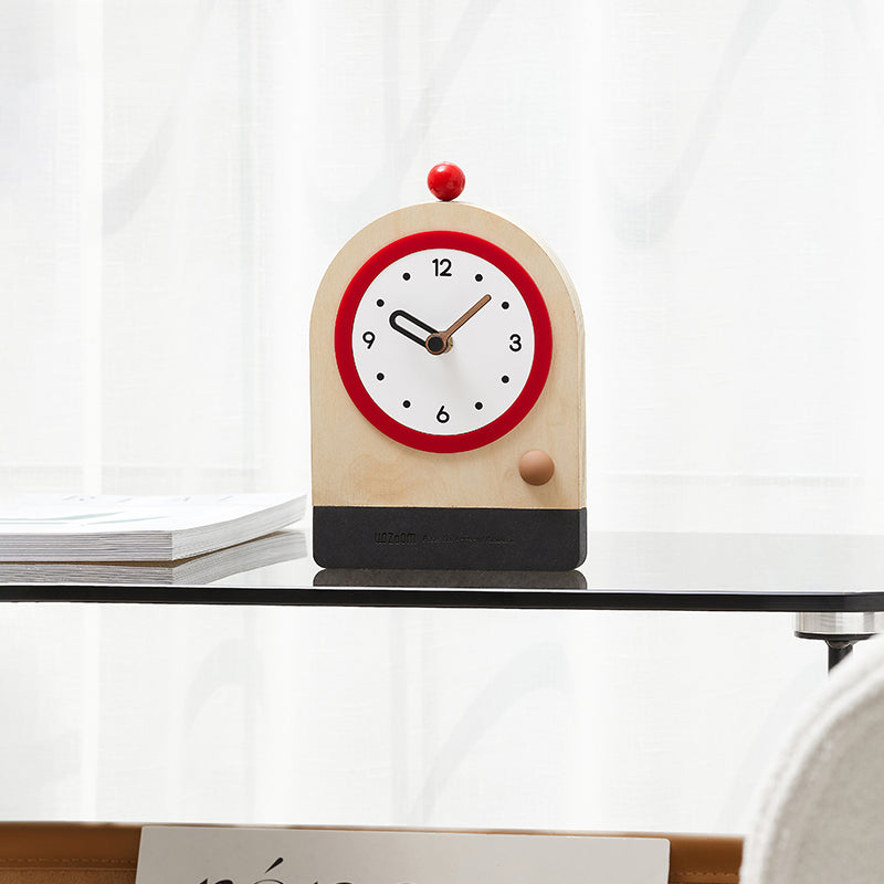 Fleeting moments Beige & Red Table Clock by La Muse | Stylish & Unique ...