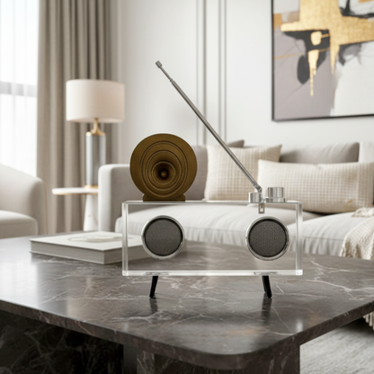 Rewind - Crystal & Metal Vintage Radio Showpiece - Style 2