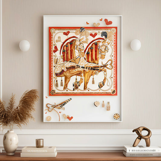 The Equestrian Love - Parisian Luxury Horse Wall Art ~ 4 ft x 3 ft