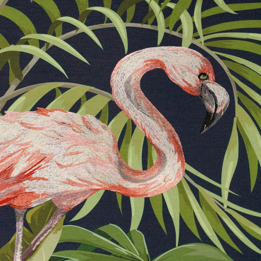 Tropical Paradise - Silk Print & Embroidered Wall Art ~ 7 feet