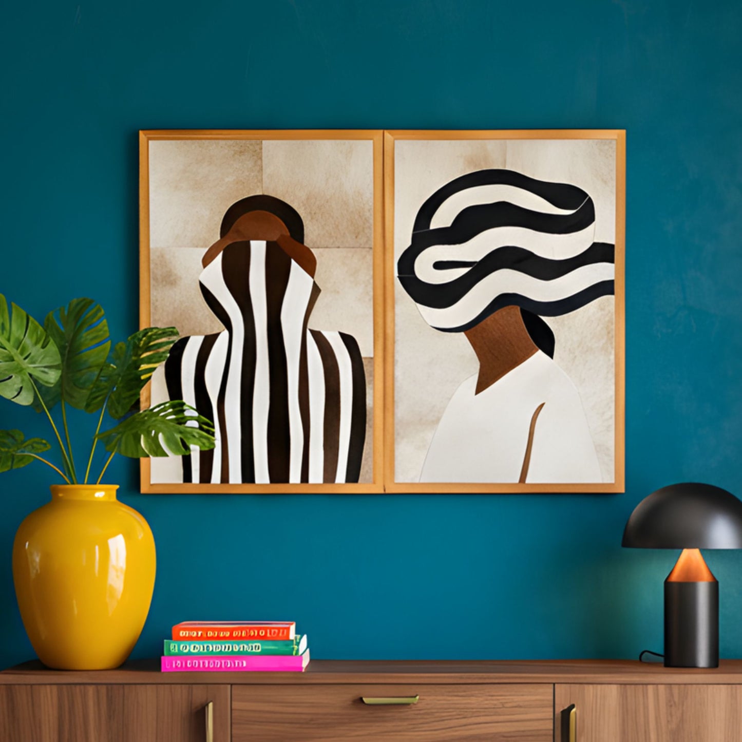 Zuri - Bovine Leather Wall Art (Set of 2) ~ 3.5 ft x 2.5 ft