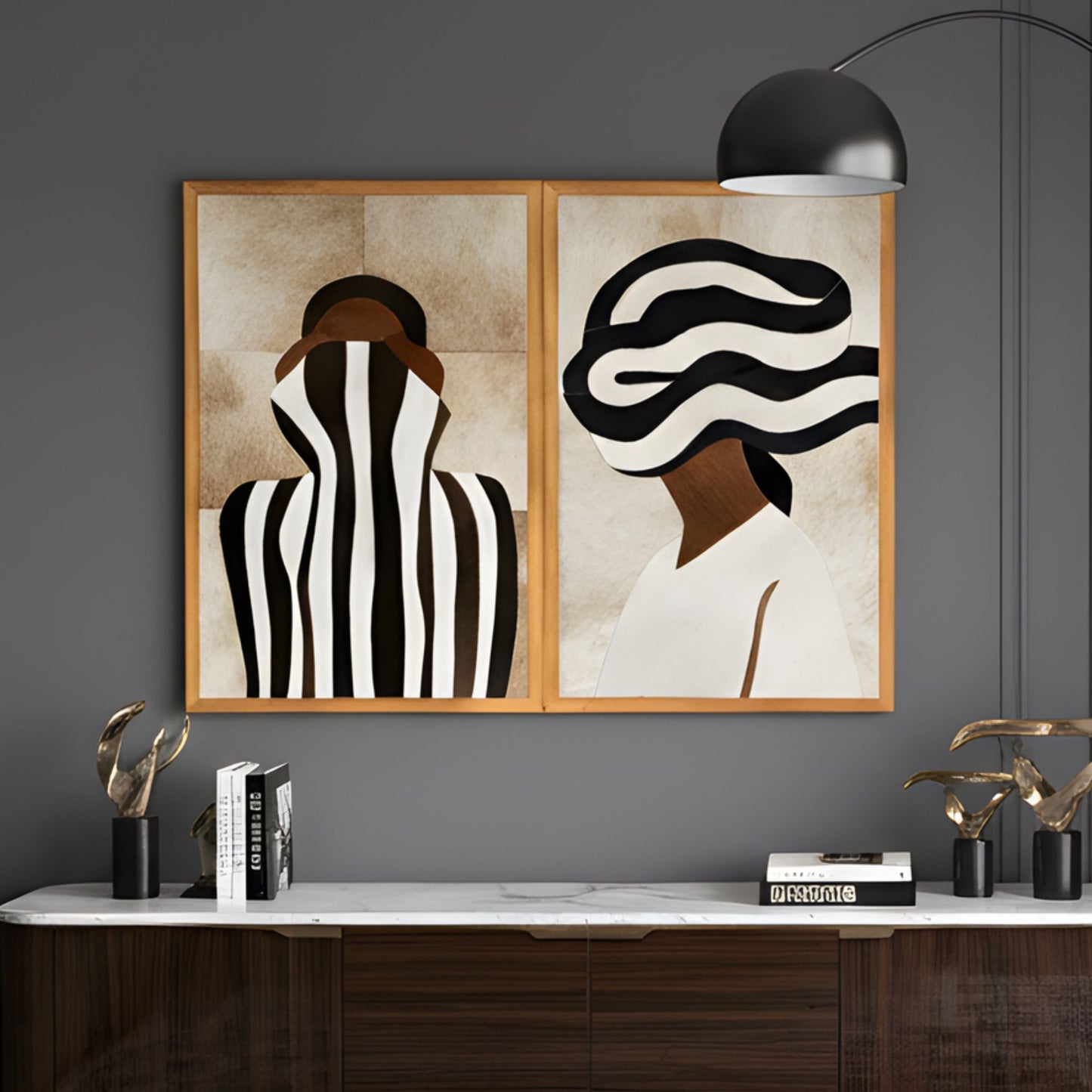 Zuri - Bovine Leather Wall Art (Set of 2) ~ 3.5 ft x 2.5 ft