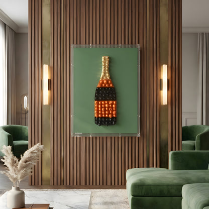 Cuvée – Champagne Themed Mixed Media Art with Acrylic Frame ~ 2 ft x 1.5 ft