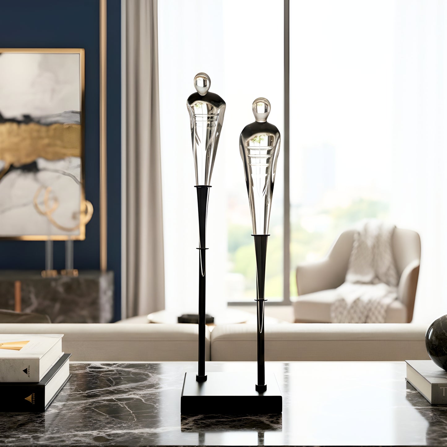 Parallel - Abstract Couple Figurine ~ 2 ft Tall