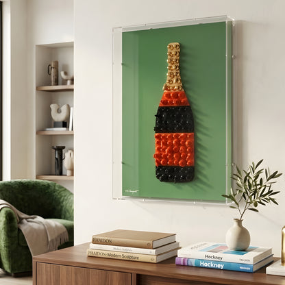 Cuvée – Champagne Themed Mixed Media Art with Acrylic Frame ~ 2 ft x 1.5 ft