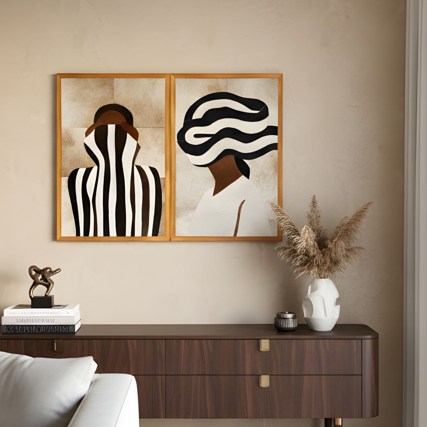 Zuri - Bovine Leather Wall Art (Set of 2) ~ 3.5 ft x 2.5 ft