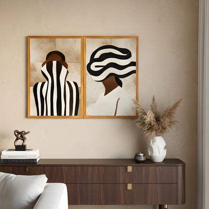 Zuri - Bovine Leather Wall Art (Set of 2) ~ 3.5 ft x 2.5 ft