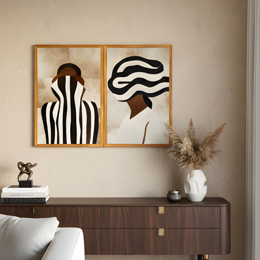 Zuri - Bovine Leather Wall Art (Set of 2) ~ 3.5 ft x 2.5 ft