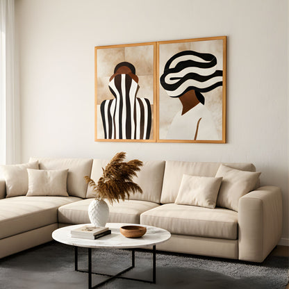 Zuri - Bovine Leather Wall Art (Set of 2) ~ 3.5 ft x 2.5 ft