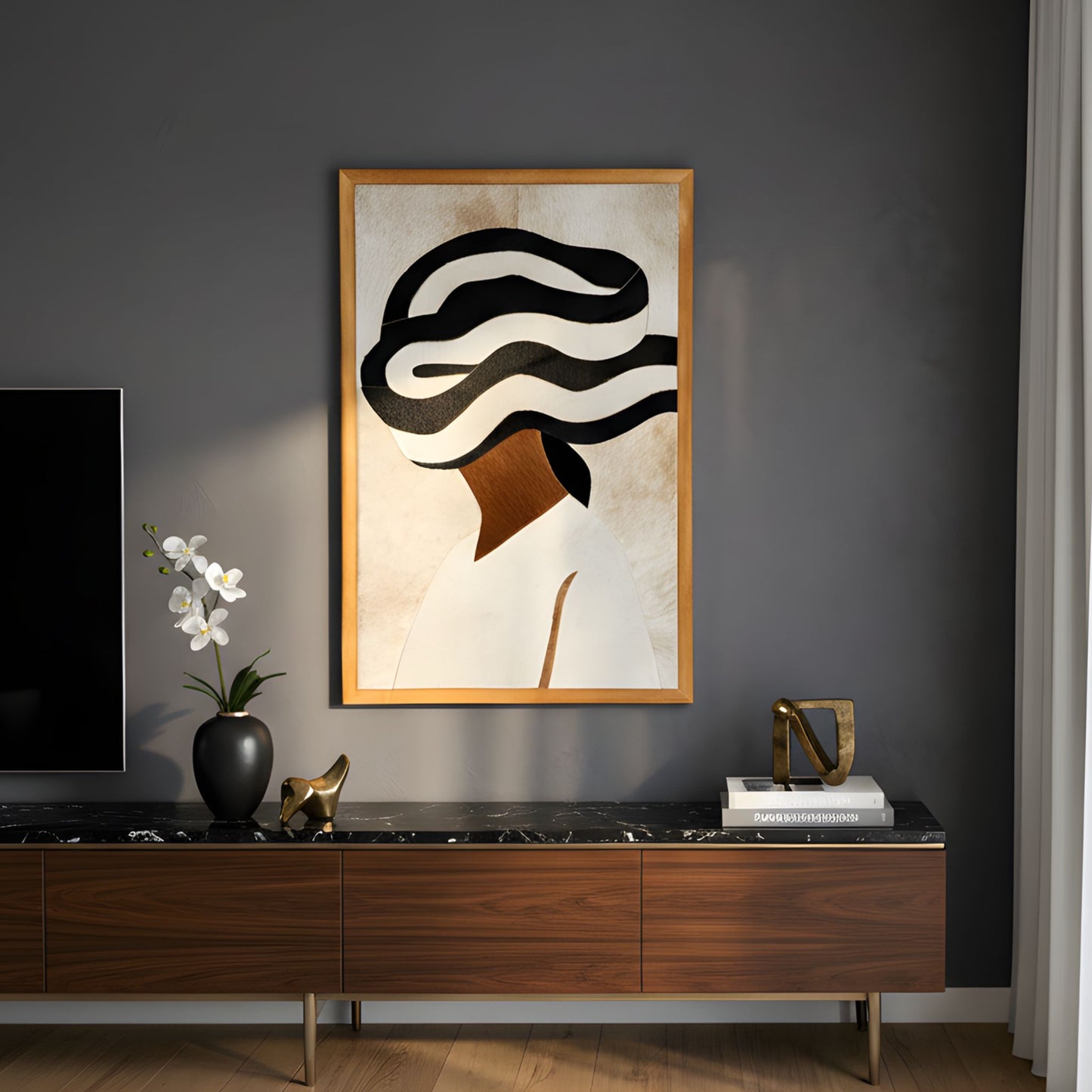 Zuri - Bovine Leather Wall Art (Set of 2) ~ 3.5 ft x 2.5 ft