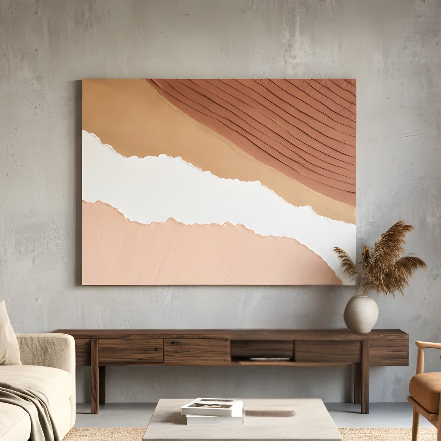 Dune - Modern Abstract Textured Wall Art ~ 4 ft x 3 ft