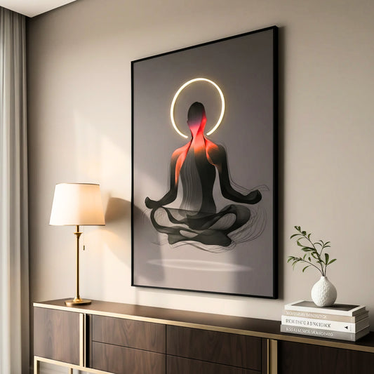 Zen - Meditation themed LED Wall Art ~ 3 ft x 4 ft