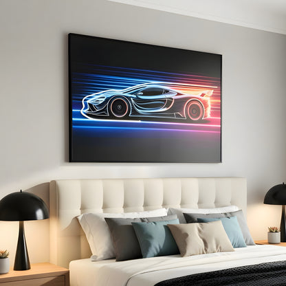 Overdrive - Car Themed LED Wall Art ~ 4 ft x 3 ft