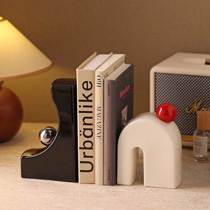 Bookend Bound by Motion Table Showpiece & Bookend - Black & White (Set of 2)