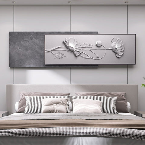 Lake Grey's Lullaby : Sculptural Floral 3D Premium Wall Art