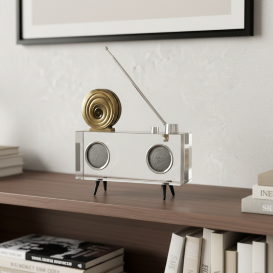 Rewind - Crystal & Metal Vintage Radio Showpiece - Style 2