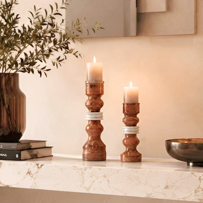 Rosso - Marble Candle Holder