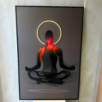 Zen - Meditation themed LED Wall Art ~ 3 ft x 4 ft