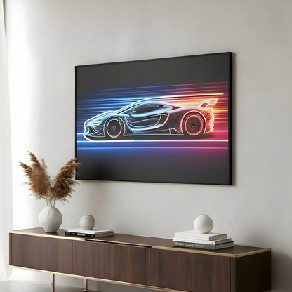 Overdrive - Car Themed LED Wall Art ~ 4 ft x 3 ft