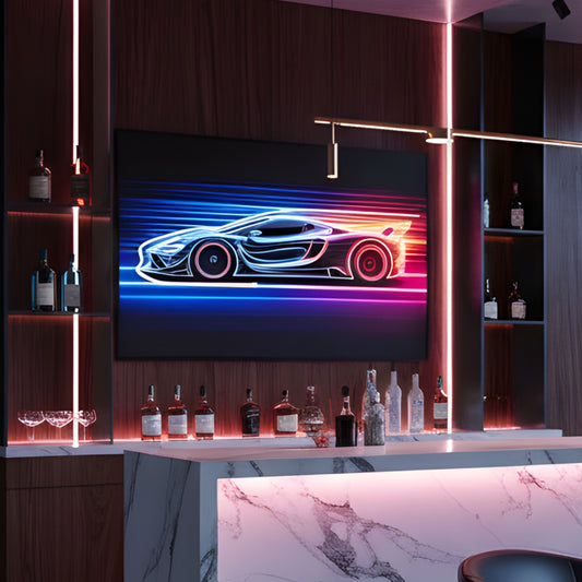 Overdrive - Car Themed LED Wall Art ~ 4 ft x 3 ft