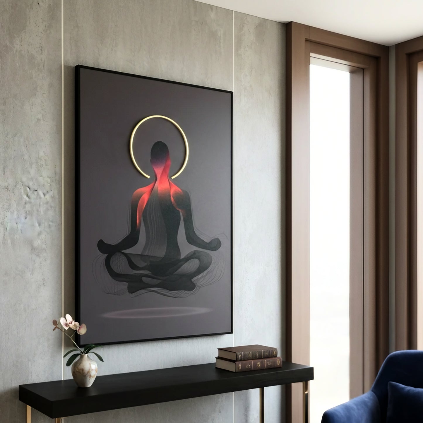 Zen - Meditation themed LED Wall Art ~ 3 ft x 4 ft