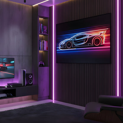 Overdrive - Car Themed LED Wall Art ~ 4 ft x 3 ft