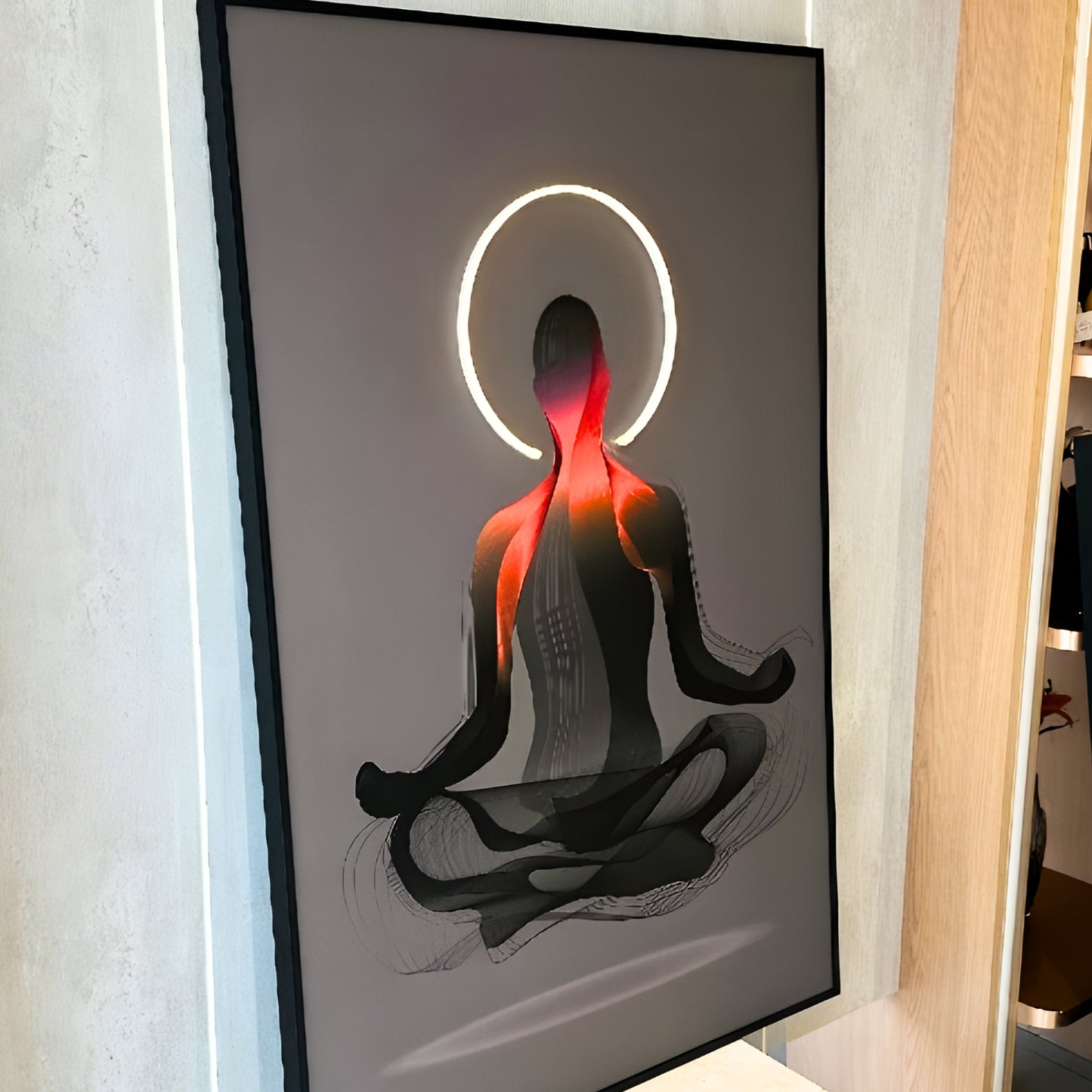 Zen - Meditation themed LED Wall Art ~ 3 ft x 4 ft