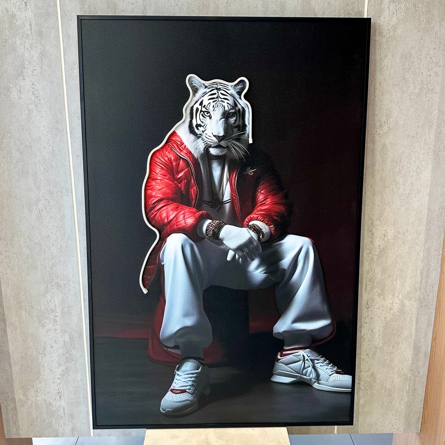 Untamed - Tiger Themed LED Wall Art ~ 3 ft x 4 ft