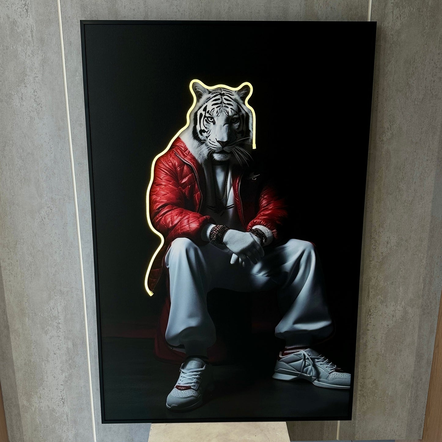 Untamed - Tiger Themed LED Wall Art ~ 3 ft x 4 ft