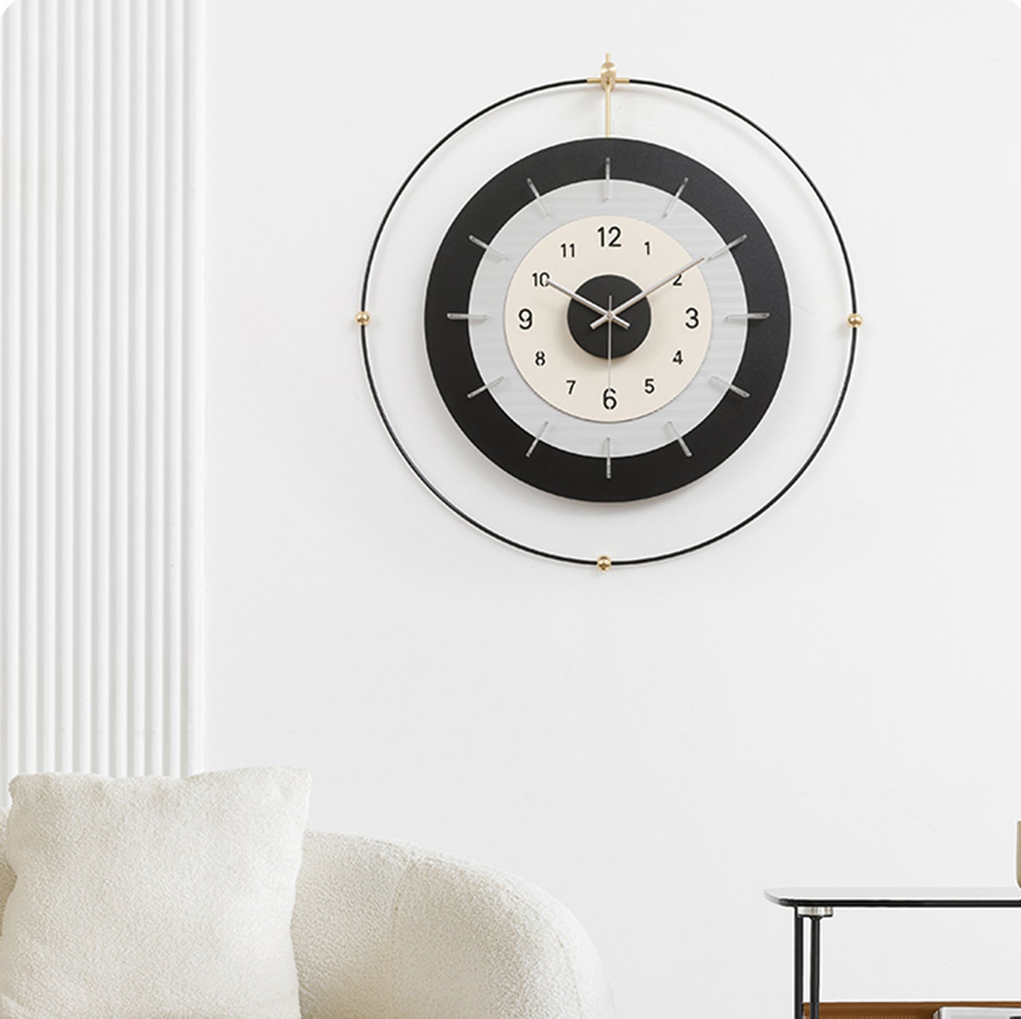Helio - Designer Circular Wall Clock - Style 2 ~ 2 feet (Dia)