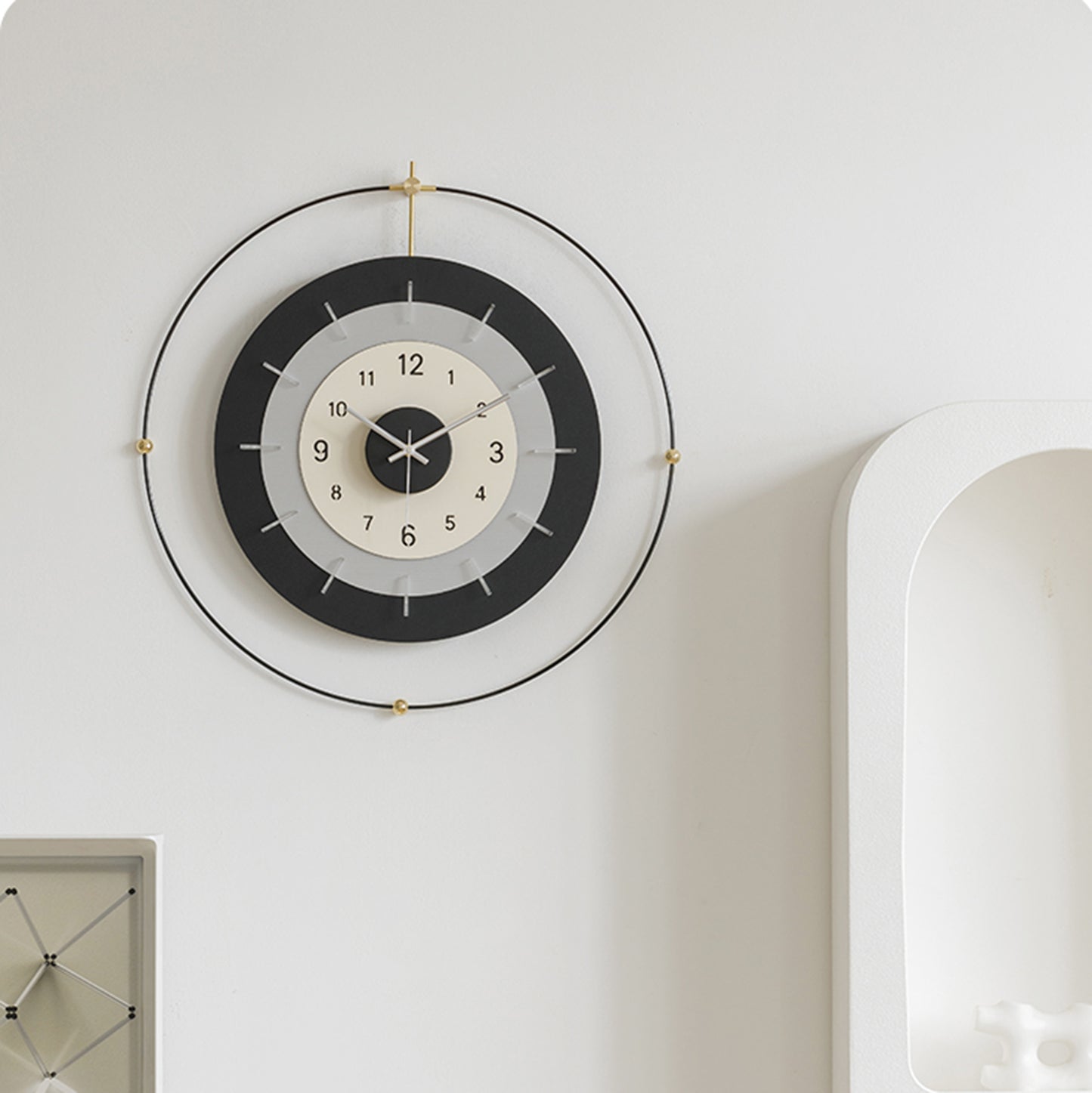 Helio - Designer Circular Wall Clock - Style 2 ~ 2 feet (Dia)