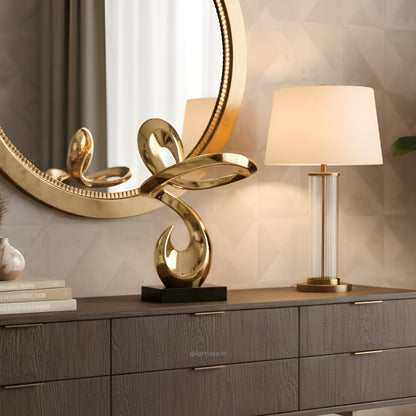 Continuum - Modern Abstract Metallic Gold Finish Sculpture ~ 2.5 feet Tall