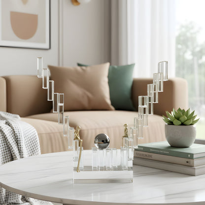 Levels - Crystal & Brass Showpiece