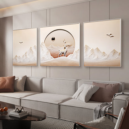 Montrel - Deer Scenery Inspired Premium Wall Art  ~ 7 feet long