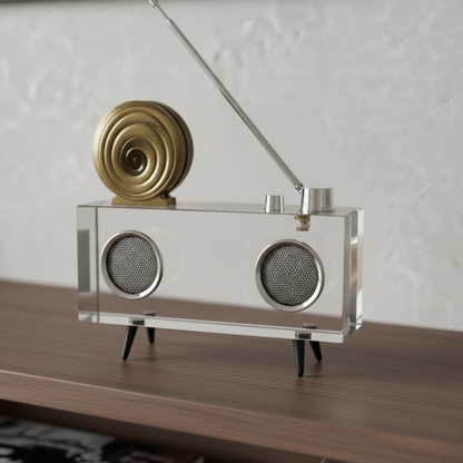 Rewind - Crystal & Metal Vintage Radio Showpiece - Style 2