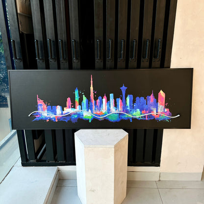 Skyline - Dubai Cityscape inspired LED Wall Art ~ 5 ft long